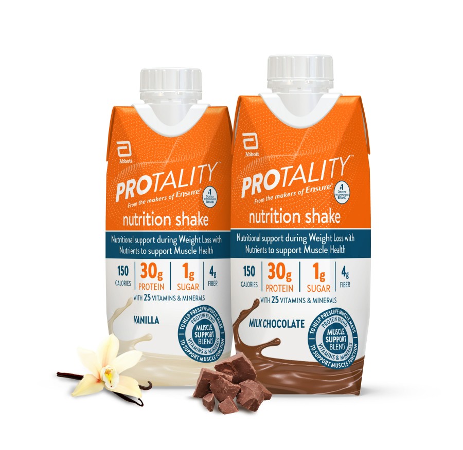 INTRODUCING PROTALITY™ ― FOR PEOPLE ON WEIGHT LOSS JOURNEYS
The makers of Ensure®, the #1 doctor-recommended brand, introduce a nutrition shake that provides targeted nutrition for muscle health and helps support nutrition goals during weight loss.